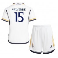 Dětský Fotbalový dres Real Madrid Federico Valverde #15 2023-24 Domácí Krátký Rukáv (+ trenýrky)